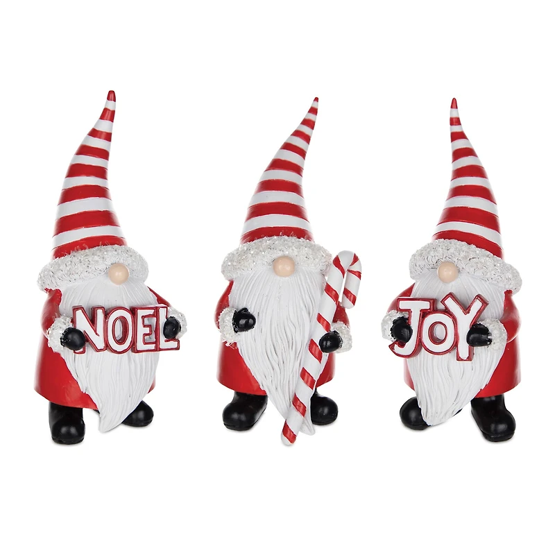 7.25" Santa Gnome Figurine Set