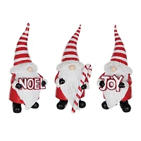 7.25" Santa Gnome Figurine Set
