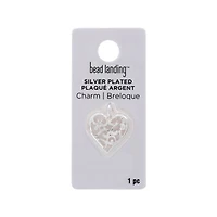 Silver Plated Heart Scroll Charm by Bead Landing™