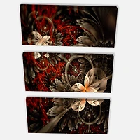 Designart - Red and Orange Fractal Flower Pattern