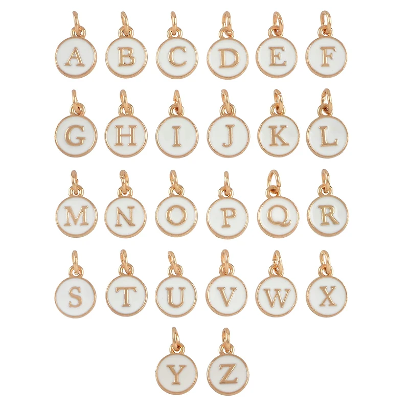 White & Gold Alphabet Charm Set by Bead Landing™