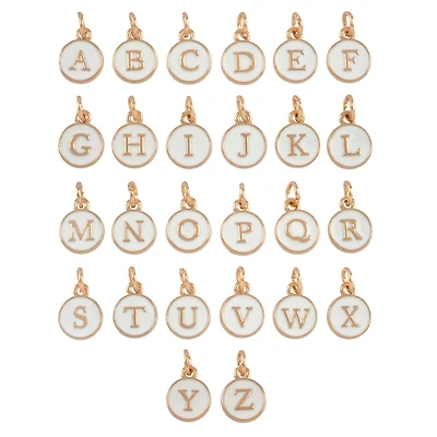White & Gold Alphabet Charm Set by Bead Landing™