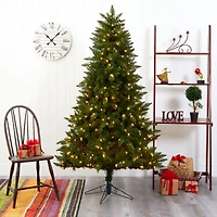 6.5ft. Pre-Lit Vermont Spruce Artificial Christmas Tree, Warm White LED Lights