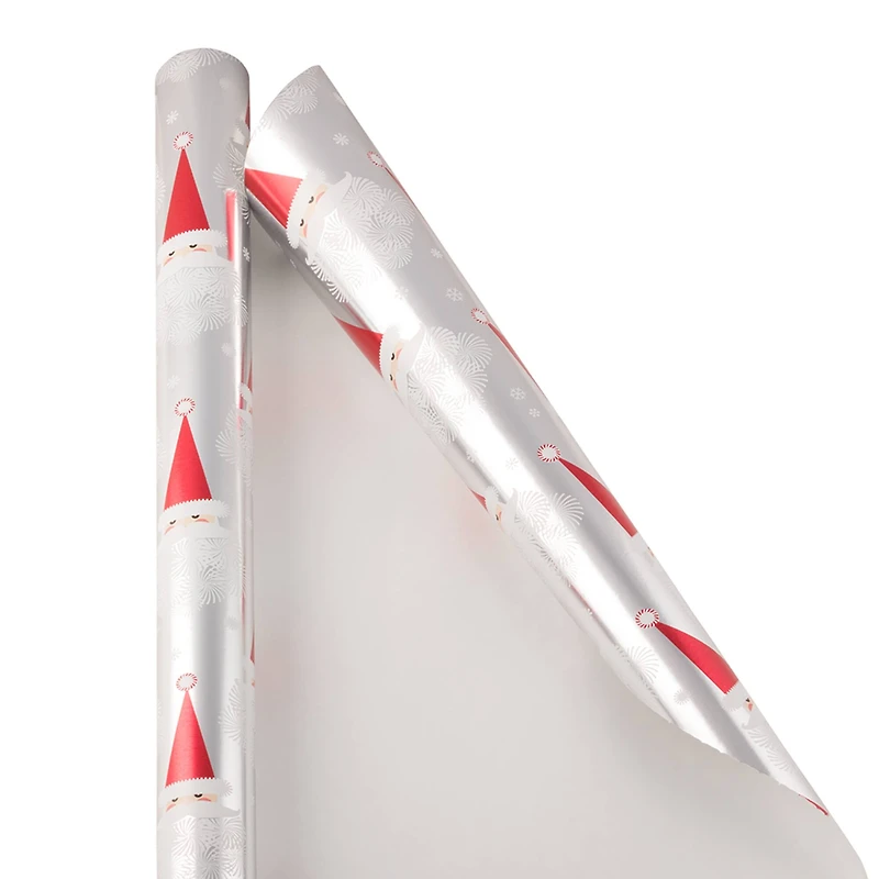 JAM Paper Snowflake Santa Gift Wrap