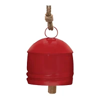 Red Rustic Metal Bell Ornament Set