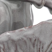 Hello Honey® 8" White Stoneware Rabbit Figurine with Flower Shaped Bowl