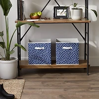 DII® 13" French Blue & White Dots Storage Cube, 2ct.
