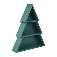 17" Green Wood Christmas Tree Tabletop Cubby by Ashland®