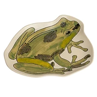 Hello Honey® Green 11.75" Garden Frog Stoneware Plate