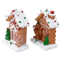 Gingerbread Houses with Gingerbread Boy & Girl Christmas Decoration Set