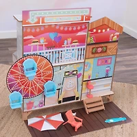 KidKraft Ferris Wheel Fun Beach House Wooden 360-Play Dollhouse