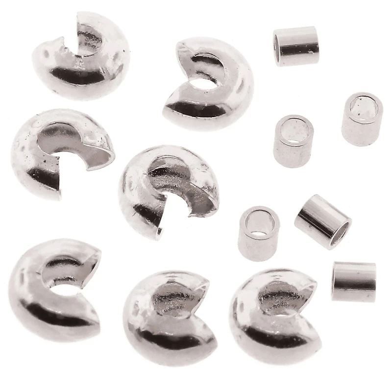 The Beadsmith® Assorted Silver Plated Crimp Tubes & Crimp Covers
