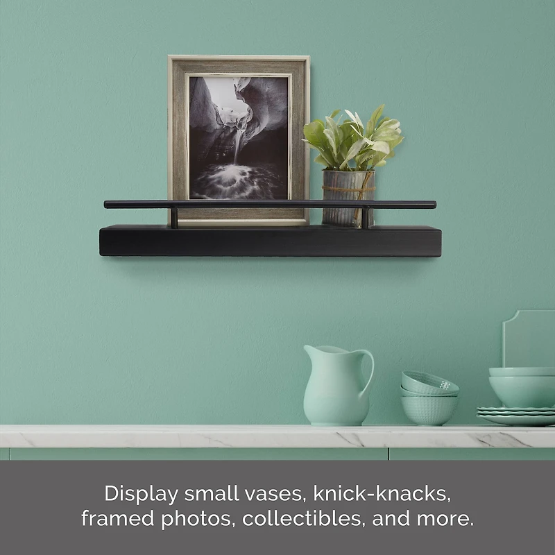 Melannco MDF & Metal Railing 24" Shelf