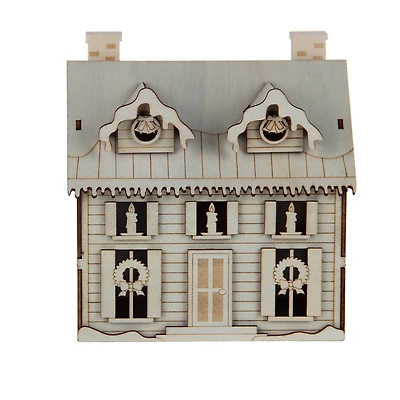 6.25" Unfinished Country House DIY LED Wood Décor by Make Market®