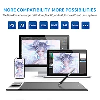 XPPen 9" x 5" Deco Pro SW Bluetooth Graphics Drawing Tablet