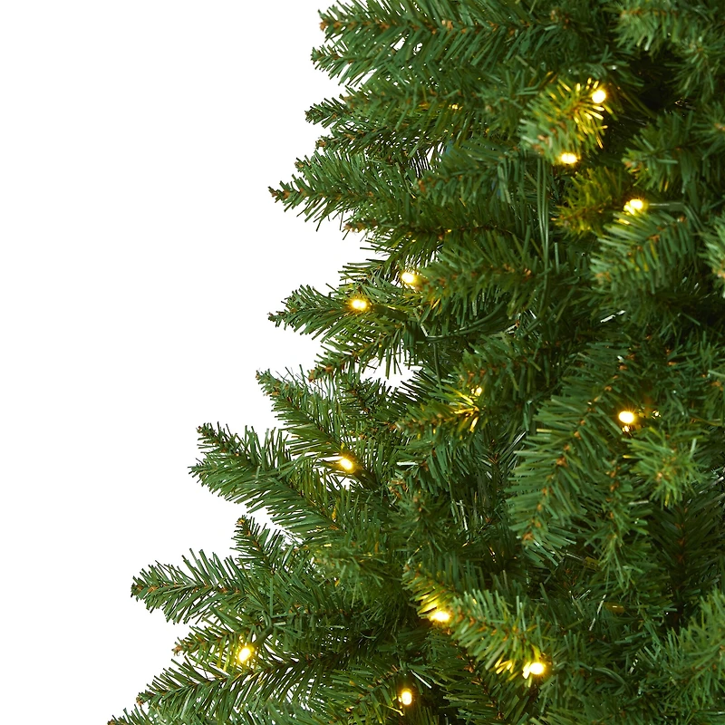 6ft. Pre-Lit Green Mountain Pine Artificial Christmas Tree, Clear LED Lights