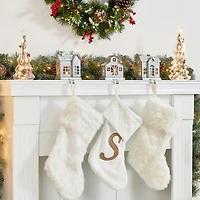 Glitzhome® 7" Galvanized House Stocking Holder Set