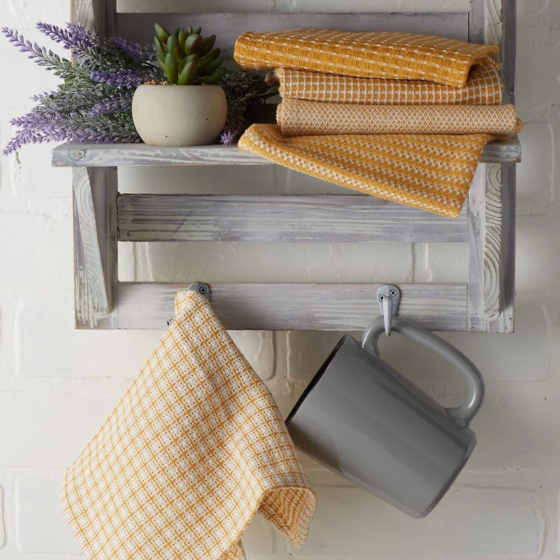 DII® Honey Gold Mixed Pattern Dishcloths, 5ct.