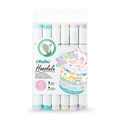 Ohuhu® Honolulu Dual Tip Pastel Alcohol Markers, 6ct.
