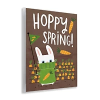 Stupell Industries Happy Spring Bunny & Carrots Wall Plaque Art