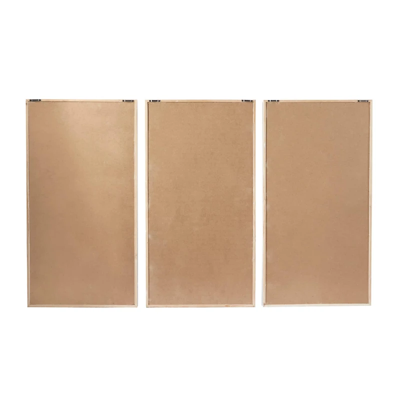 Brown Wood Carved Geometric Wall Decor Set of 3 17", 31"