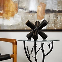 9" Black Aluminum Abstract Jack Sculpture