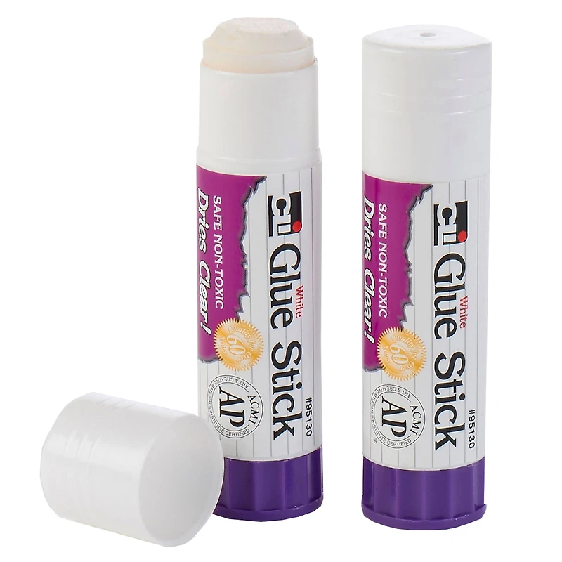 1.3oz. White Economy Glue Sticks, 12ct.