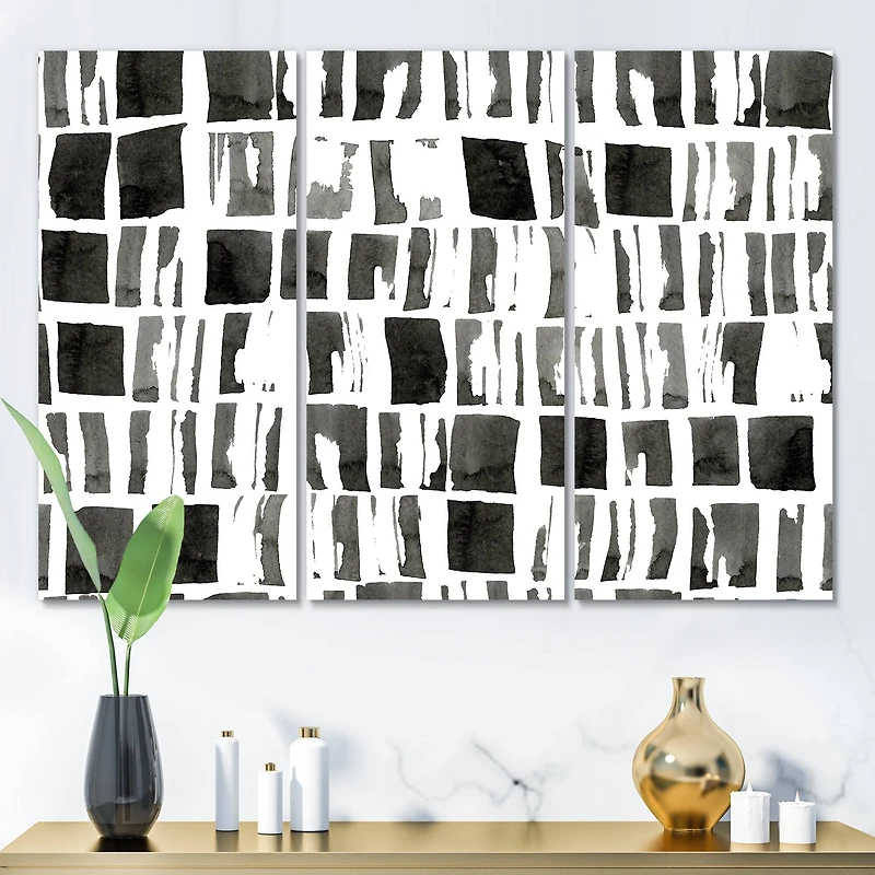 Designart - Abstract Monochrome Bricks