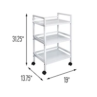 Honey Can Do White Metal Rolling Cart