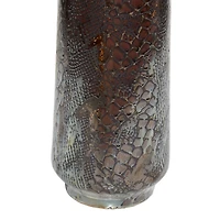 Silver Ceramic Contemporary Vase, 36" x 8" x 8"