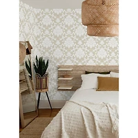 RoomMates Taupe Damask Peel & Stick Wallpaper
