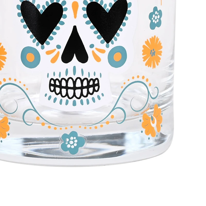 9oz. Day of the Dead Sugar Skull Whiskey Glass by Ashland®
