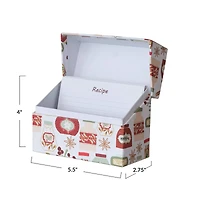 Hello Honey® 5.5" x 4" Holiday Printed Paper Recipe Box with Cards
