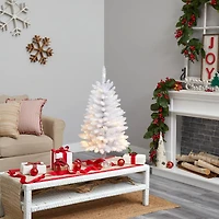 3ft. Pre-Lit White Artificial Christmas Tree, Warm White LED Lights