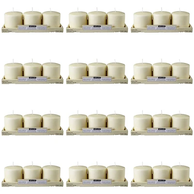 12 Packs: 3 ct. (36 total) Basic Elements™ 3" x 3" Ivory Pillar Candles by Ashland®