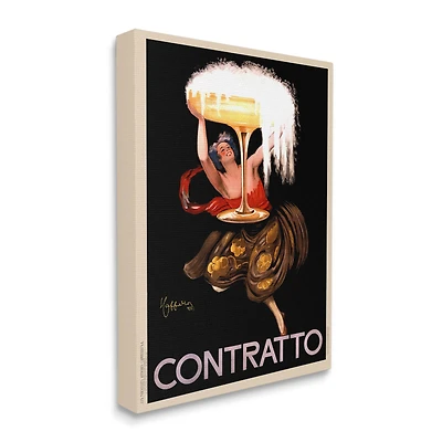 Stupell Industries Vintage Vermouth Cocktail Illustrative Advertisement Contratto Canvas Wall Art