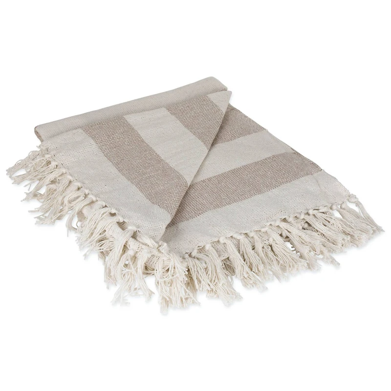 DII® Stone & Off White Cabana Stripe Throw