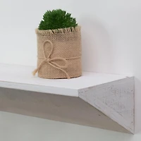 White Wedge Wood Floating Wall Shelf