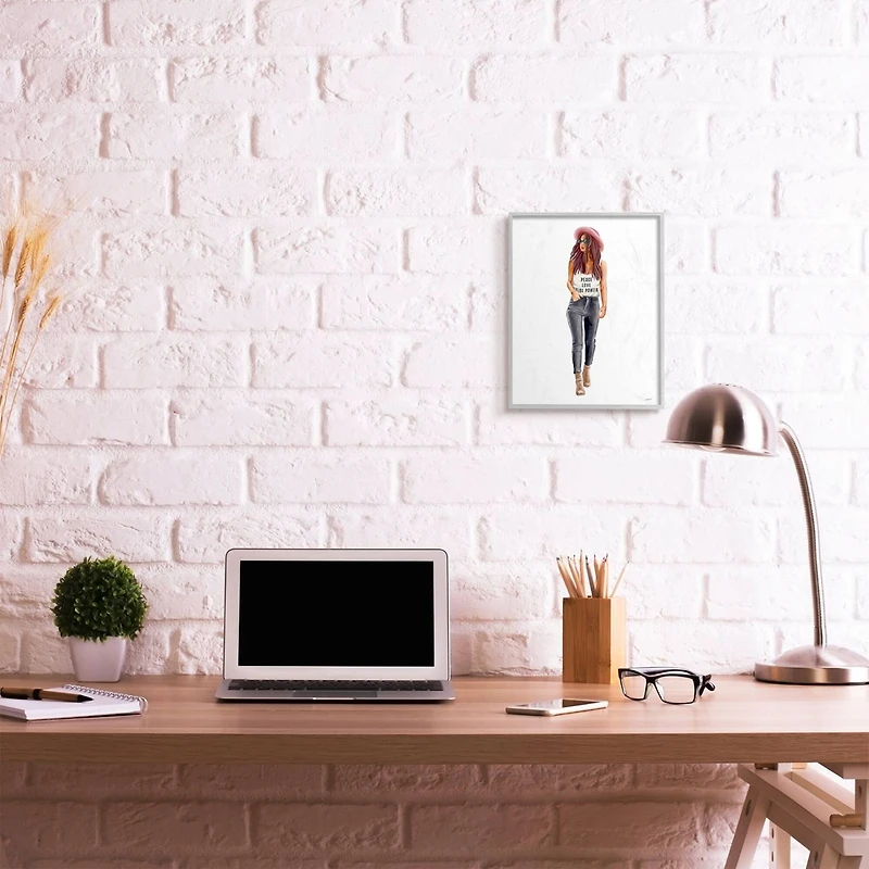 Stupell Industries Girl Power Phrase Fashionista Framed Wall Art