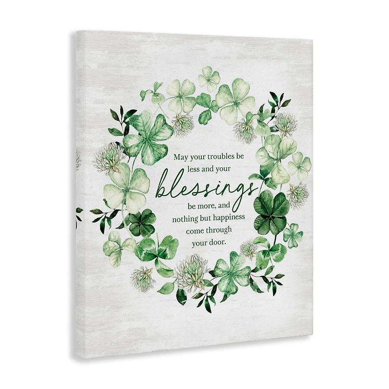 Stupell Industries Irish Proverb Wreath Canvas Wall Art