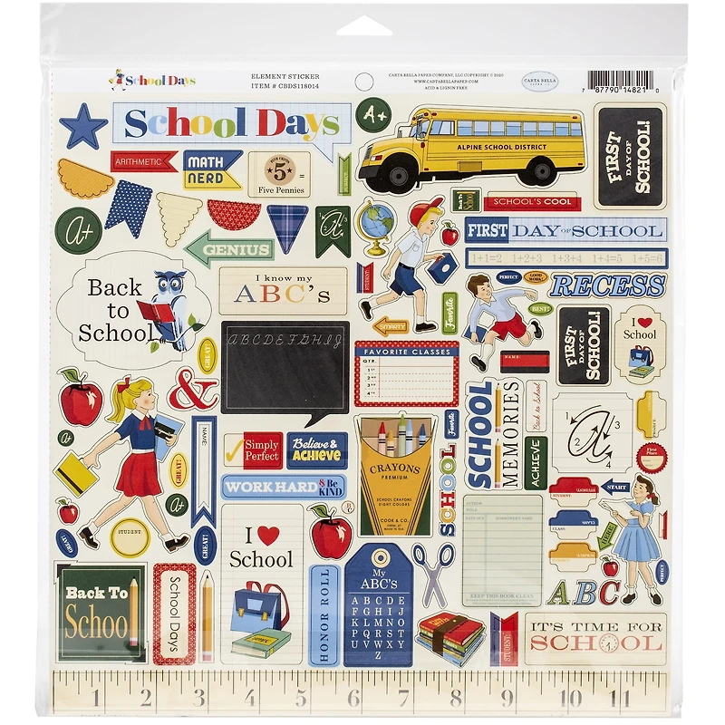 Carta Bella Paper Co. School Days Collection Kit, 12" x 12"