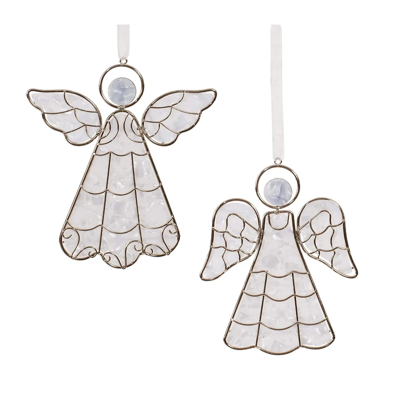 5" Metal Framed Angel Ornament Set