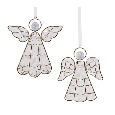 5" Metal Framed Angel Ornament Set