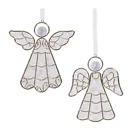 5" Metal Framed Angel Ornament Set