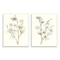 Stupell Industries Cotton Stems Farmhouse Painting Wall Plaque Set