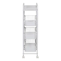 Honey Can Do White 4-Tier Slim Rolling Cart