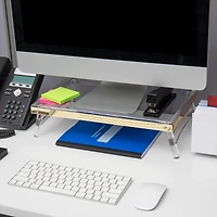 Mind Reader Cosmopolitan Collection Gold Foldable Monitor Stand