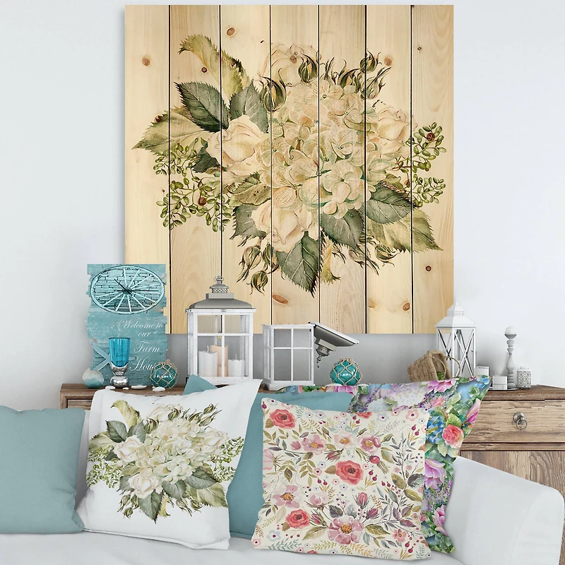 Designart - Beautiful Bouquet With Hudrangea and Roses