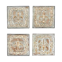 Brass Metal Fleur De Lis Wall Décor Set