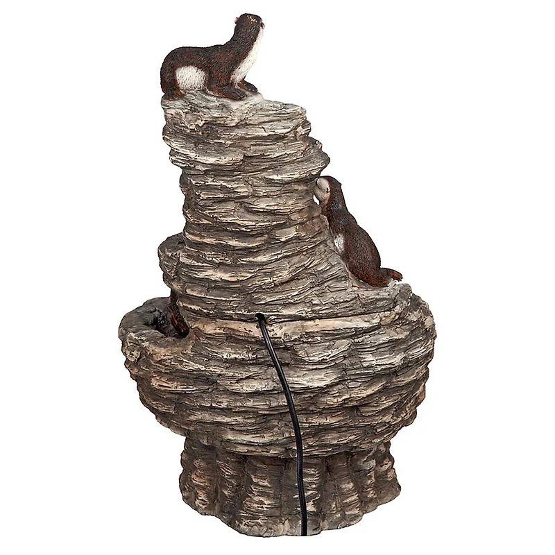 Design Toscano Tres Amigos Playful Otter Cascading Garden Fountain